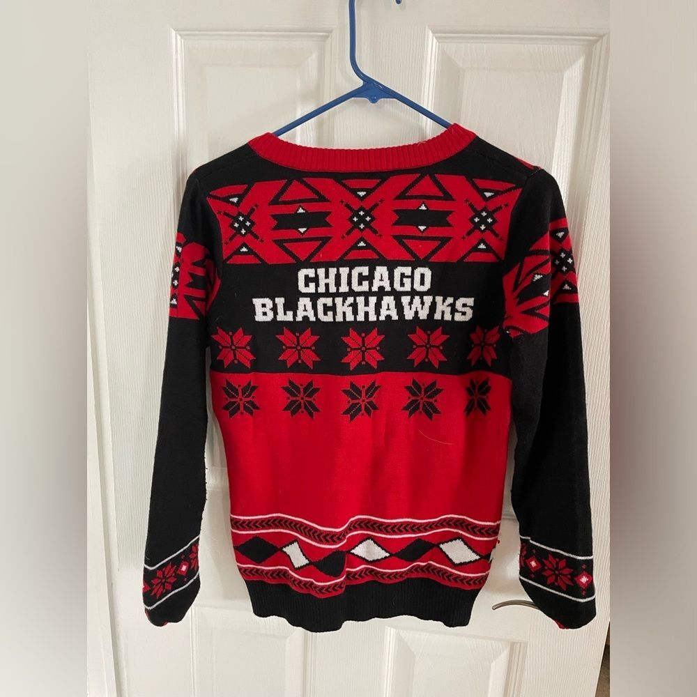 Chicago BlackHawks Hockey Christmas Sweater Pullover Holiday New without tags - Picture 5 of 5